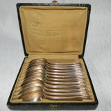 Set of 12 CHRISTOFLE silver-plated metal teaspoons