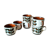 Lot de 6 tasses à thé ou café, céramique Boch série Rambouillet des années 60