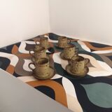 Set de 6 tasses expresso en grés rocaille modele japon