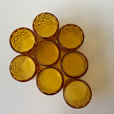 8 amber glasses