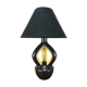 Yellow and black ceramic lamp, Vallauris
