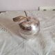 Vintage hollywood regency style apple shaped silver metal box