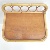 Vintage rattan bedside table 60s