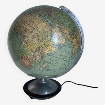 Vintage 1950 terrestrial globe glass Columbus political edition - 34 cm