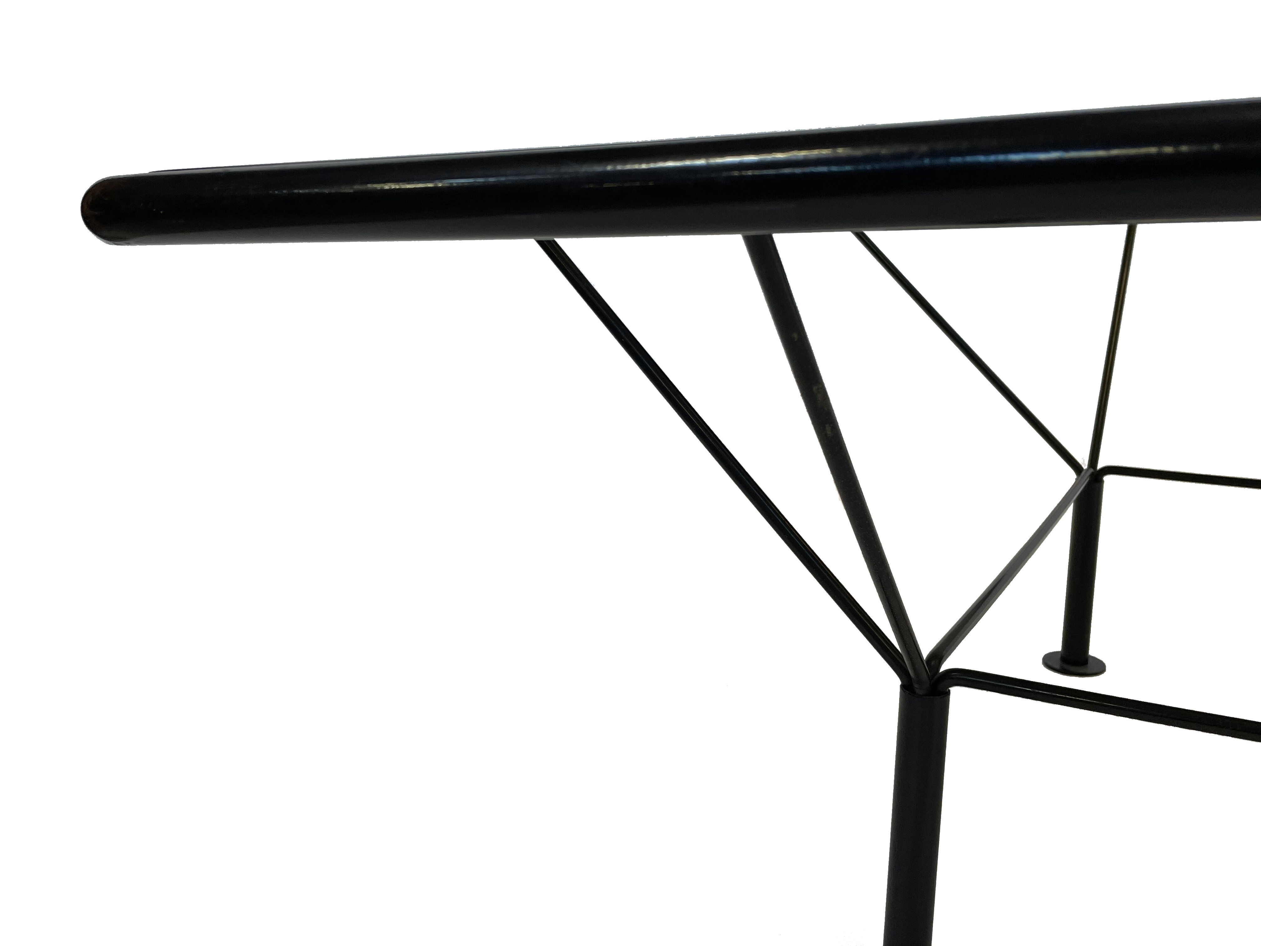 80s metal coffee table and minimalist design glass