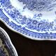 A set of 6 romantic blue Lunéville Sarreguemines flat plates.