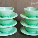 Six opaline cups