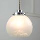 Mid-Century Italian Chrome and Murano Glass Pendant Lamp