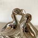 Duck towel rack in silver metal