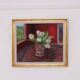 Original Swedish Oil on Canvas – “White Roses” by Aina Schiller, Arvika