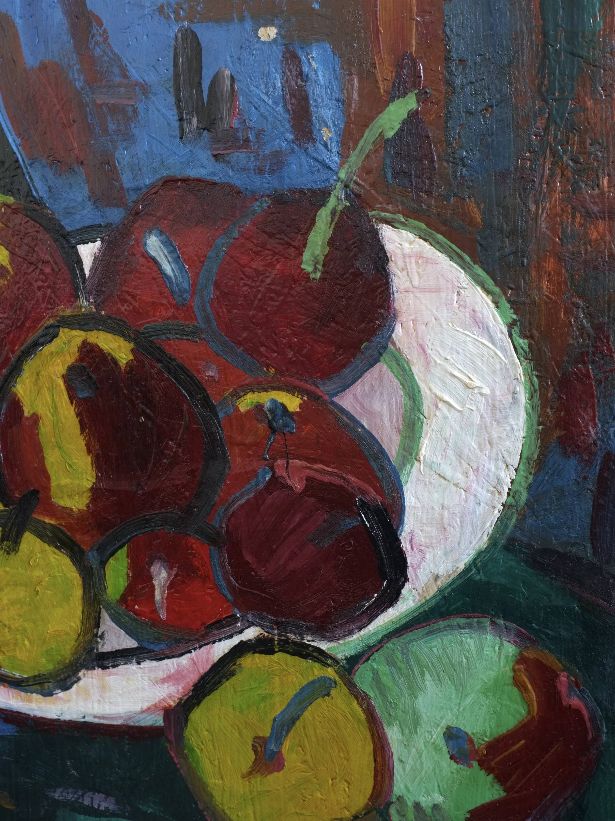 Uldis Rēdelis still life painting "With red vessel" | Latvia | 2005