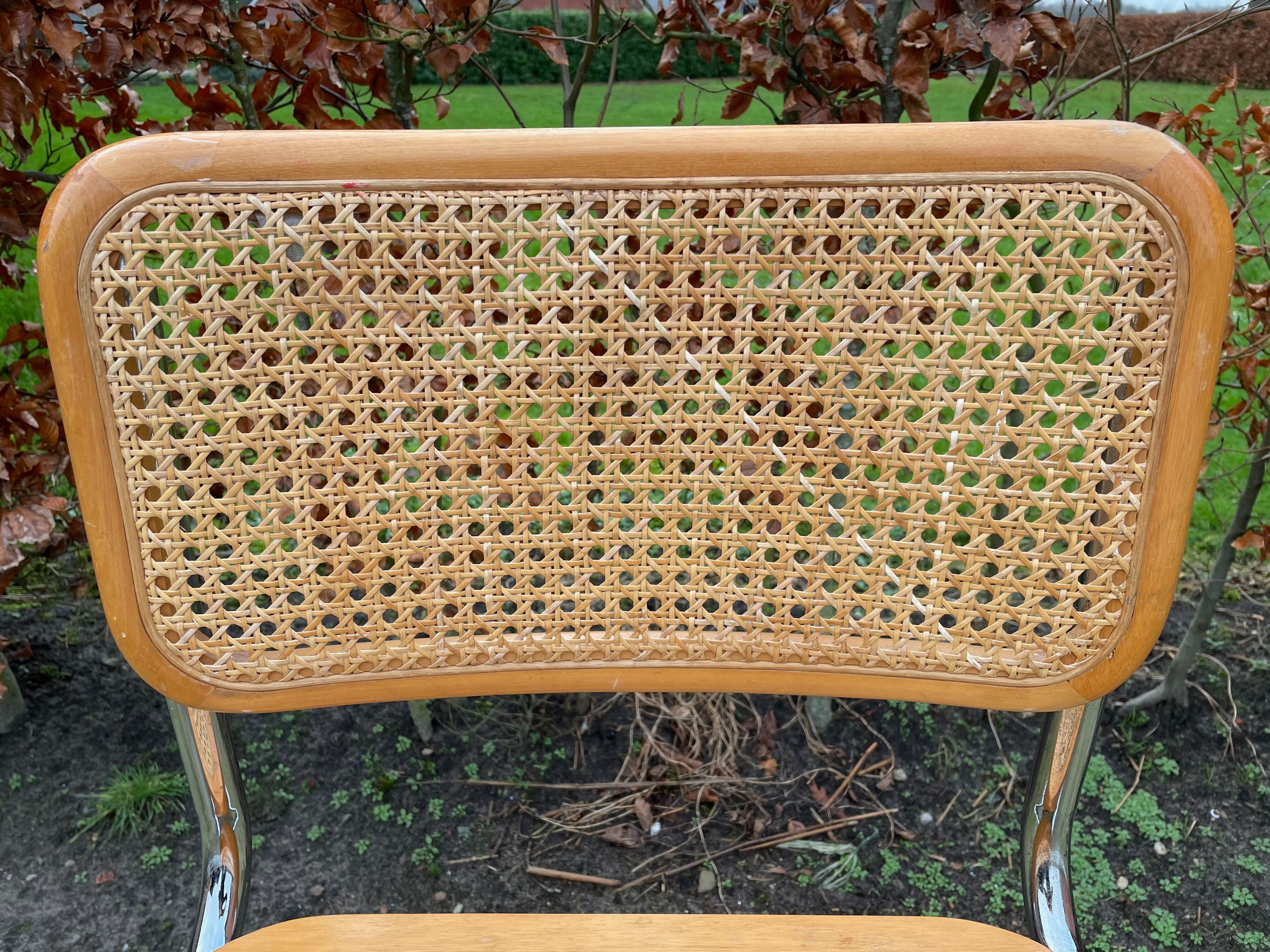 Lot of 4 Chairs Model Cesca designed by Marcel Breuer