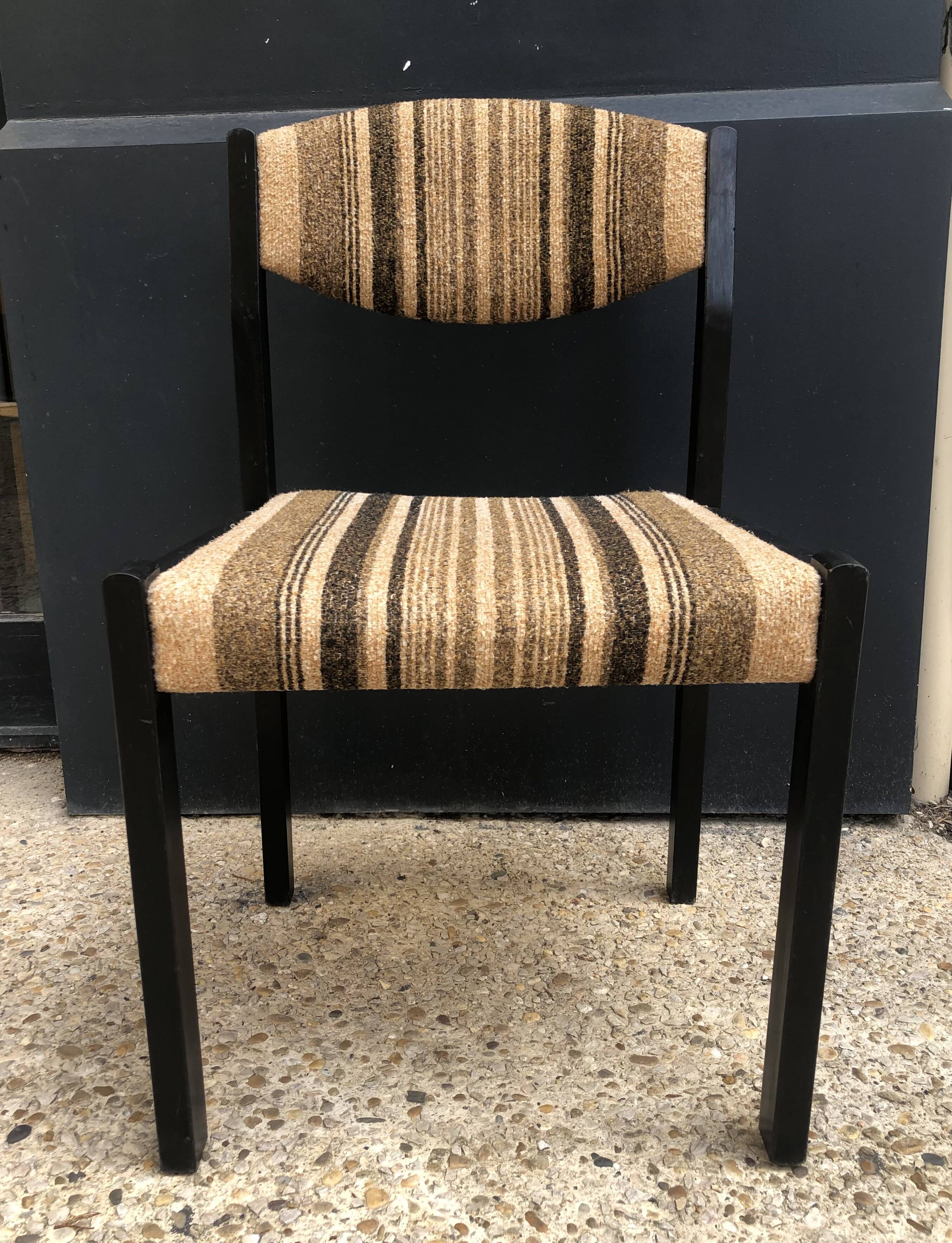 4 Self chairs in wood and fabric