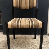 4 Self chairs in wood and fabric