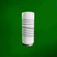 Vintage solid cylindrical lamp in white opal glass and brushed metal – postmodern design