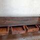 Monastery table, community table, 19th-century solid walnut console.