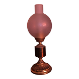 Lampe bronze verre gravé