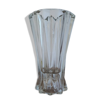 Vase cristal taillé vintage, style art déco 50's