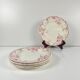 Set of 6 flat plates KG Lunéville Terre de fer, "Fontainebleau", pink, 19th century