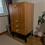 Vintage chest of drawers with drop-leaf front / Meurop furniture