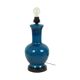 Large Italian Round Blue Ceramic Lamp Crackle Glaze 45cm