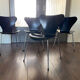 Set of 4 model 3107 dining chairs by Arne Jacobsen for Fritz Hansen 1988
