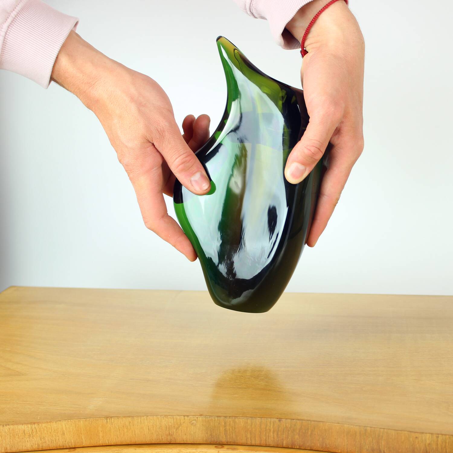 Sculptural Art Glass Vase By Mstišov Glassworks, Czechoslovakia, 1960s