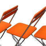 Framar folding chairs orange felt 1970