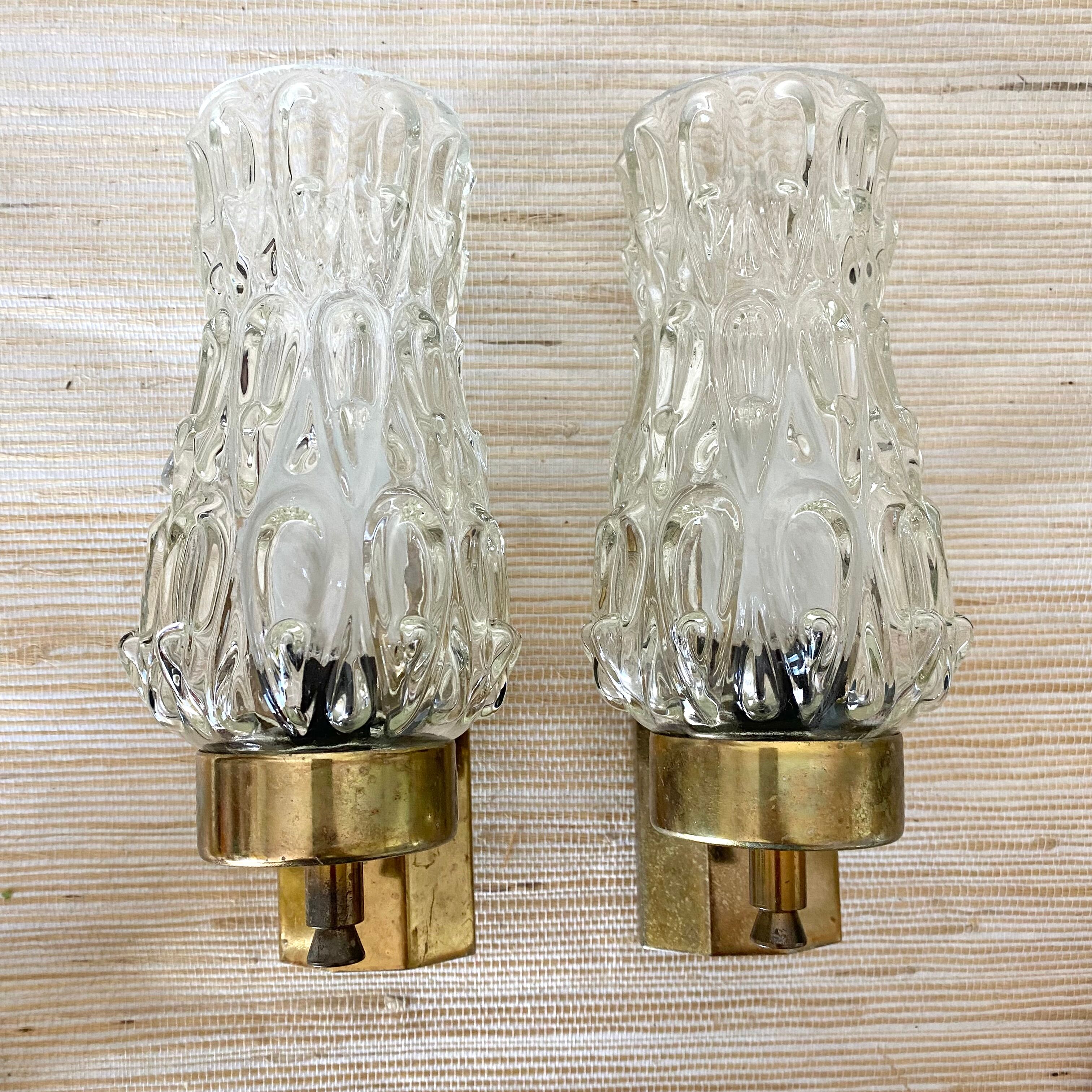 Pair of vintage wall lamps 60-70s