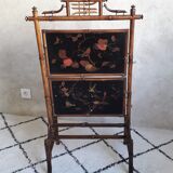 Bamboo shelves, fireplace