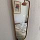 Miroir vintage 1960 rétroviseur asymétrique forme libre doré rouge - 71 x 3