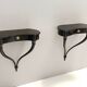 Pair of Black Wall-Mounted Console Tables / Nightstands attr. to Ulrich