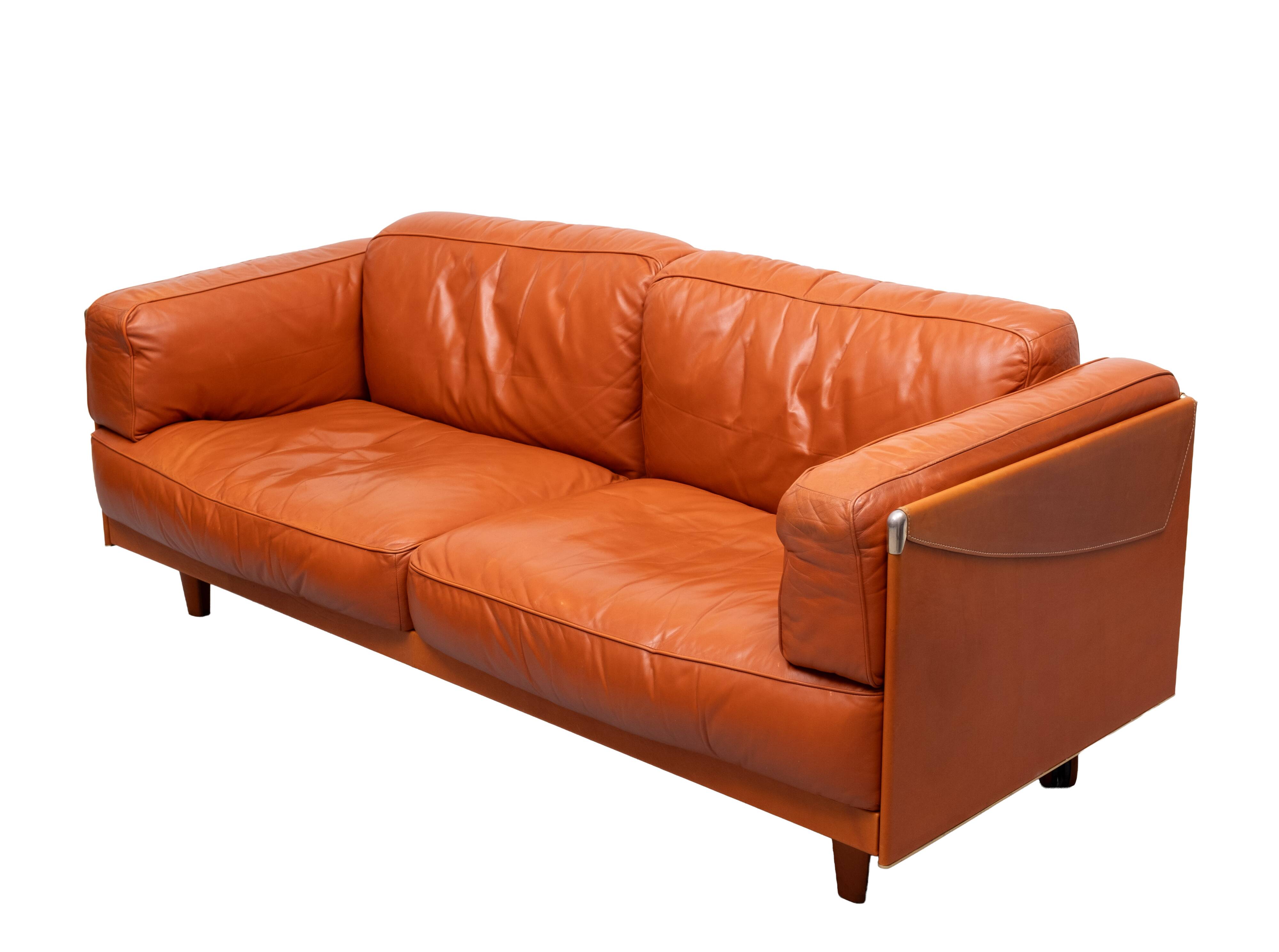 Stunning Leather 2.5 seater Sofa design by Pierluigi Cerri for poltrona fra