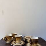 Longchamp brown and yellow coffee service