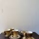 Longchamp brown and yellow coffee service