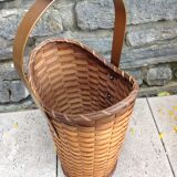 Braided wicker umbrella holder 60/70s