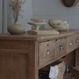 Old trading counter in solid oak – 19th century trade furniture