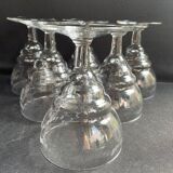6 water glasses – guilloche blown crystal