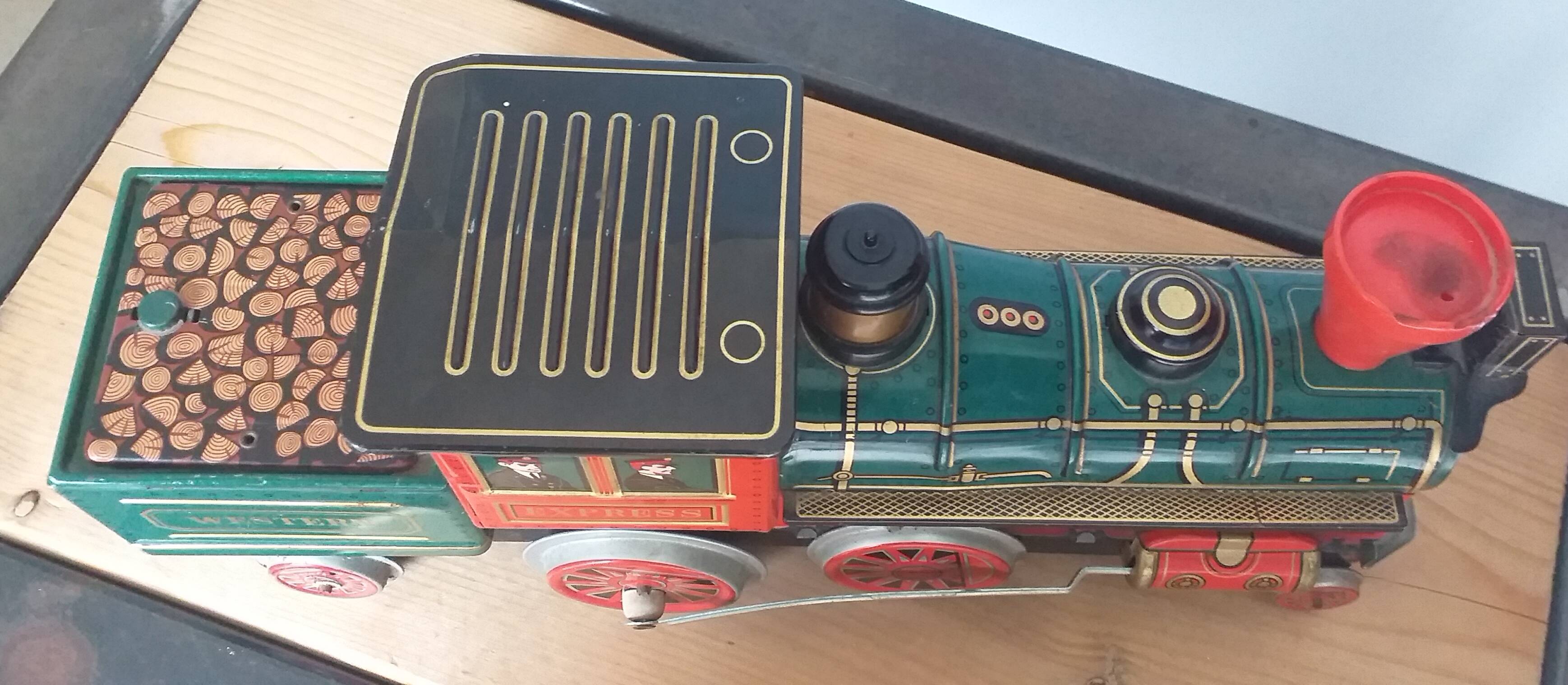 Vintage metal collector's locomotive.