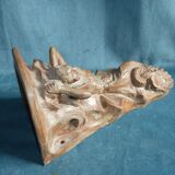 Terracotta console with caryatid mermaid decoration signed 1930 art deco