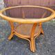 Round coffee table in cane and bamboo, vintage 1960