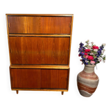 Mid century retro vintage teak stacking bookcase