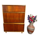 Mid century retro vintage teak stacking bookcase
