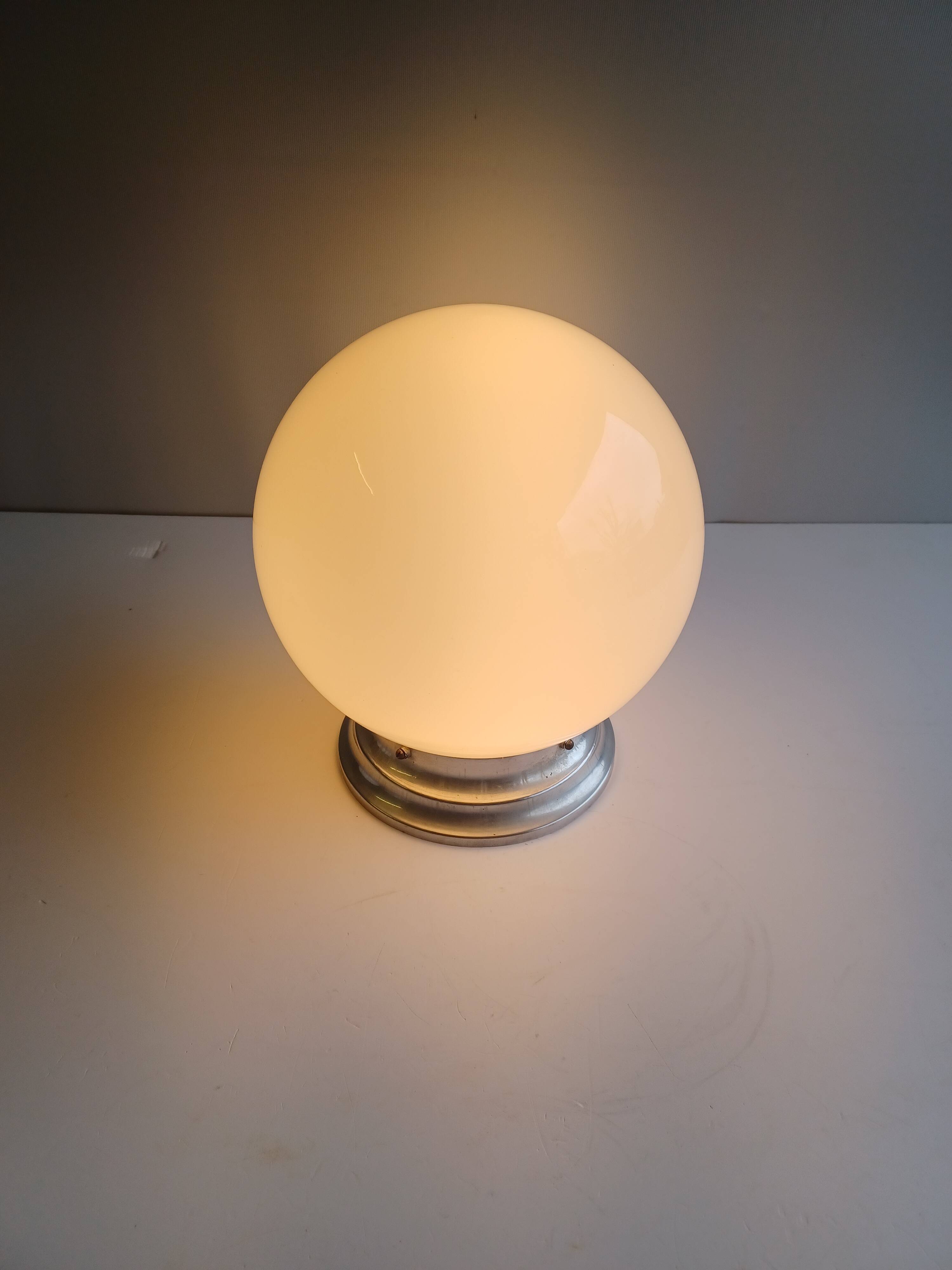 Opaline Globe Ceiling Light - Brasserie Type - 1950