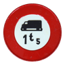 Road sign truck 3t5 enamelled plate 1950's