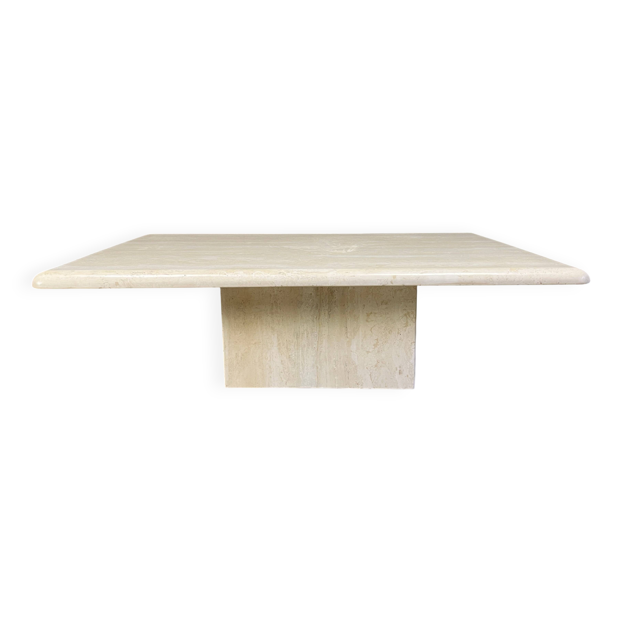 Rectangular travertine coffee table from the 1970s, Italy.