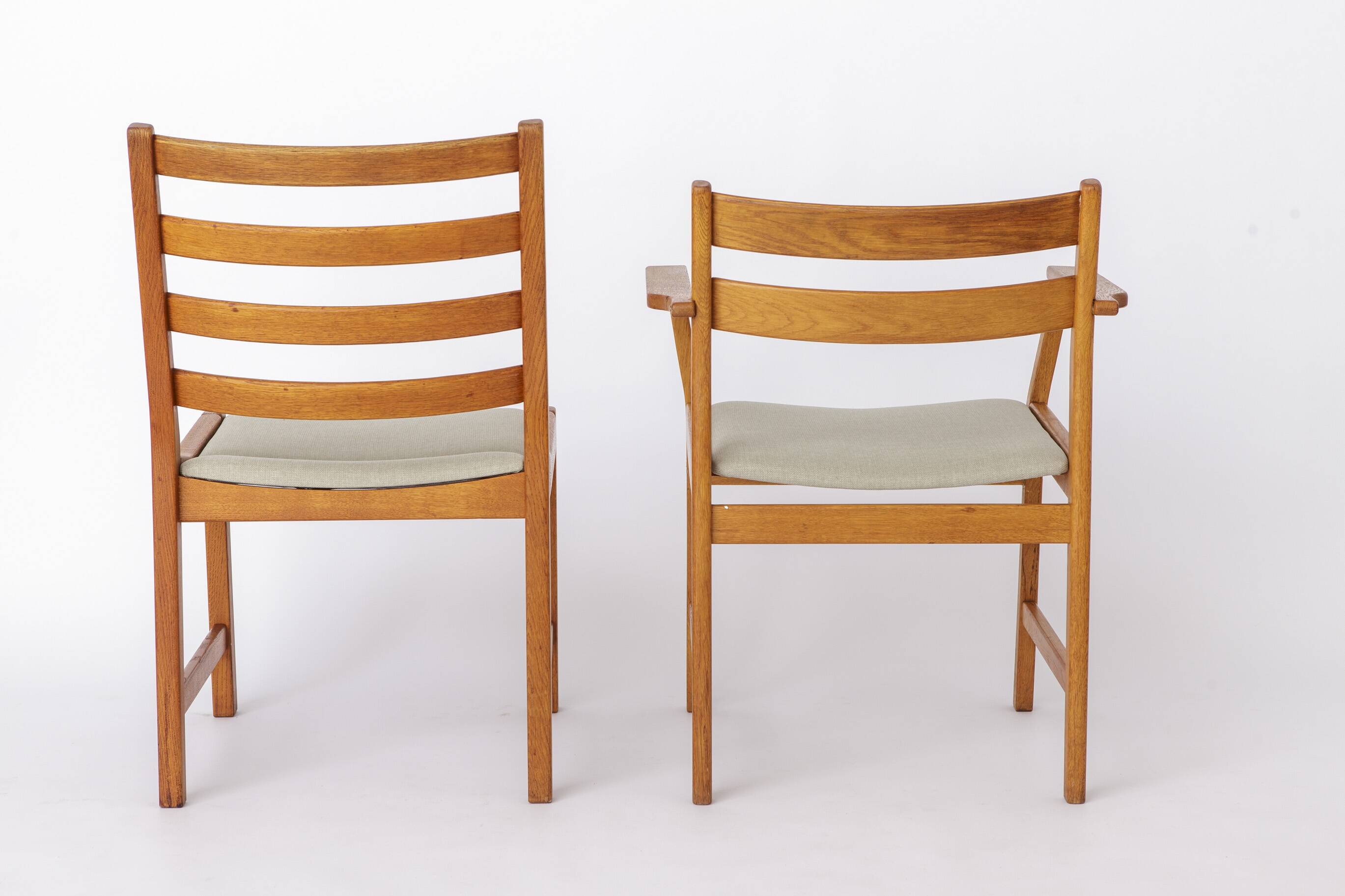 2 of 6 Kurt Østervig Oak Dining Chairs for KP Møbler, 1960s Danish