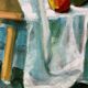 Nature morte sur chaise, signée Miguel Anibal 98
