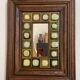 Ceramic and wood mirror from the 80s.