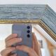 Miroir octogone bleu vintage
